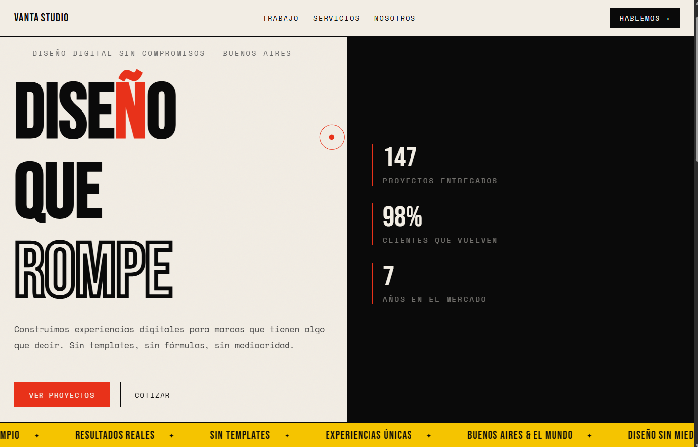 Vanta Studio — Landing de agencia